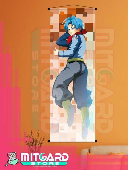 DRAGON BALL SUPER Trunks V5 wall scroll fabric or Adhesive Vinyl poster - Fabric poster WITH plastic pole / 50cm x 150cm - 1